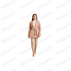 ✨ GAP Blush Pink Wool-Blend Wrap Coat – Dusty Rose – XS (EUC)